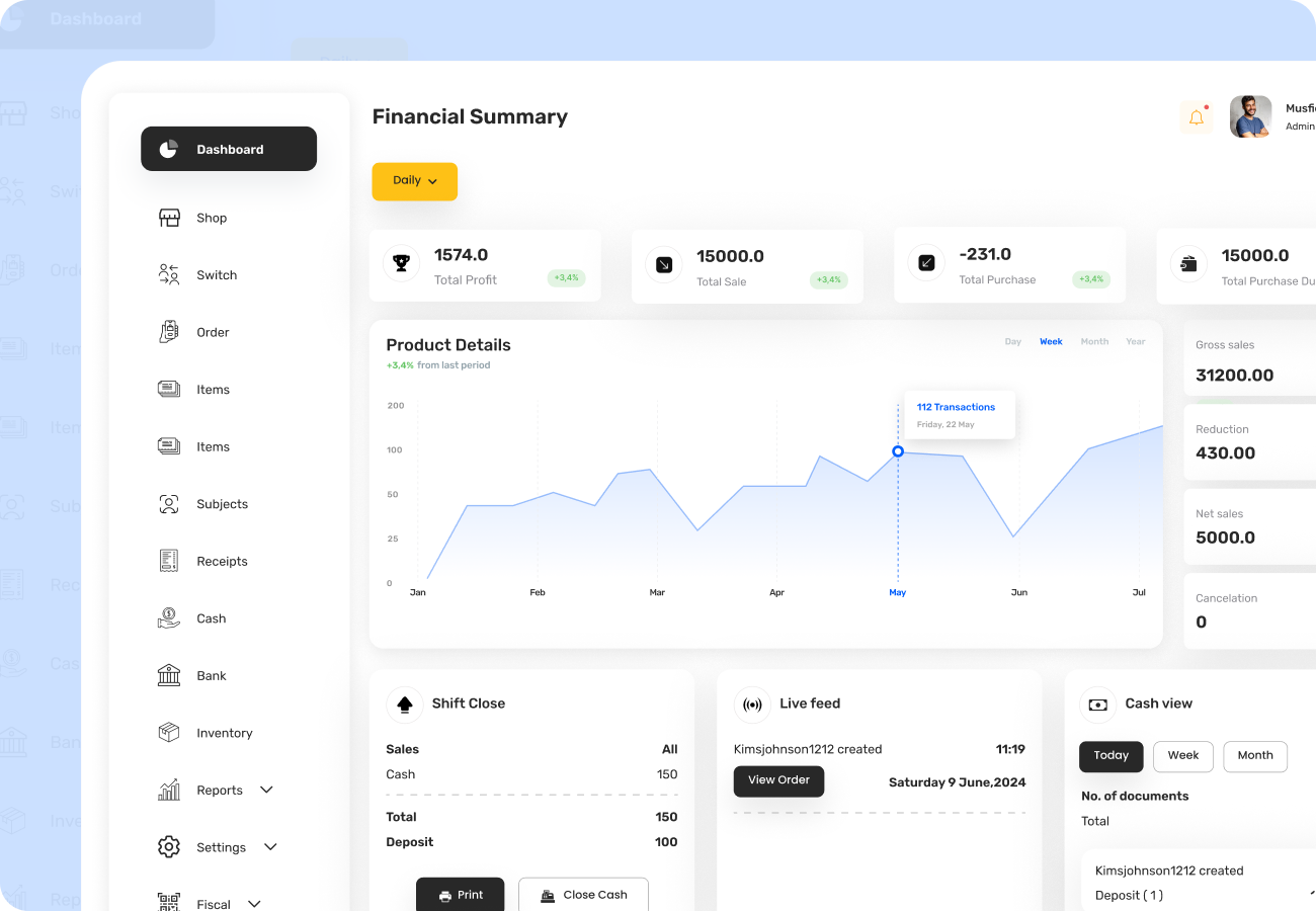 POS Dashboard Design